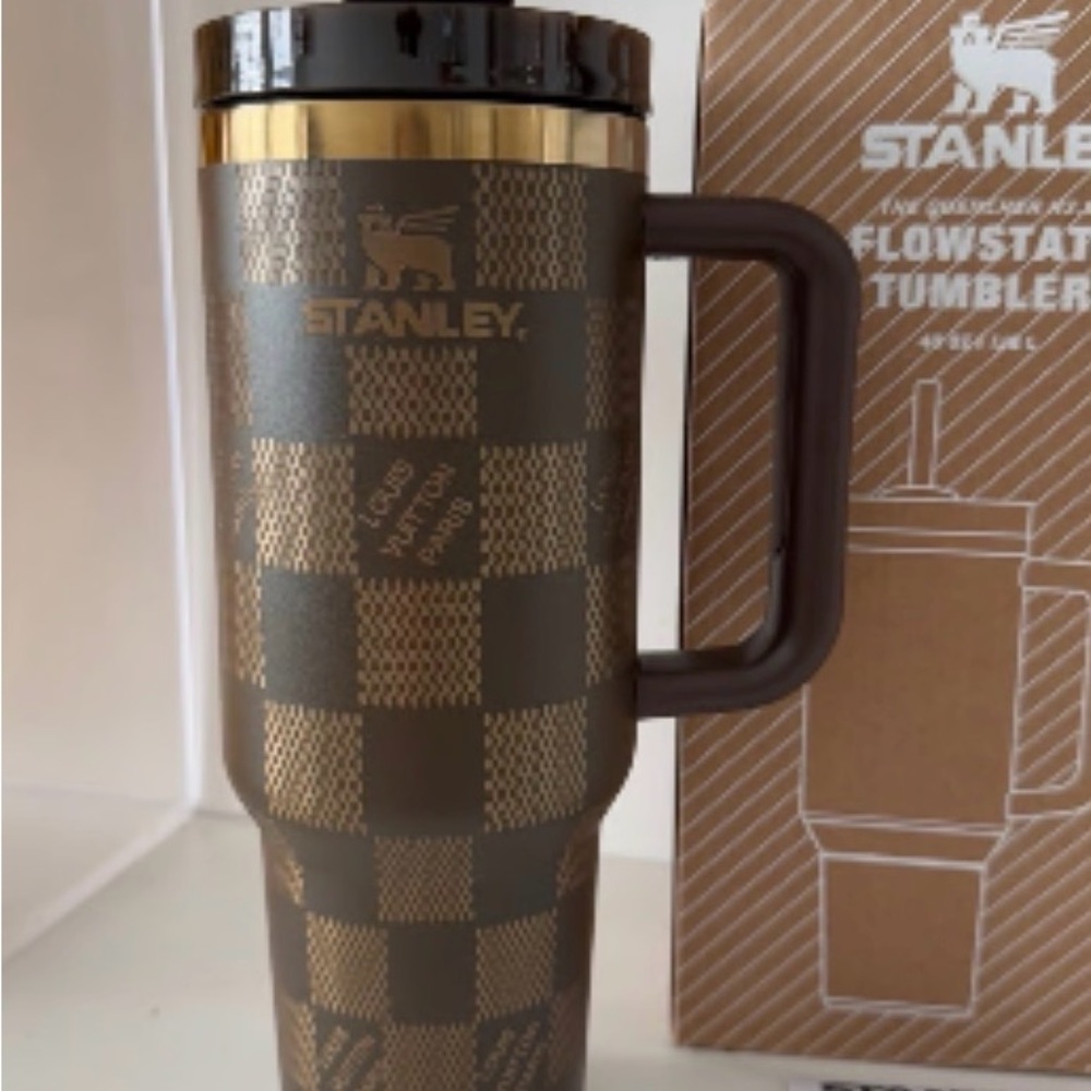 Stanley Brown and Gold Checkered Tumbler